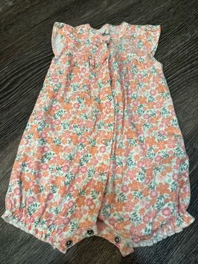 Carter's Peach & Pink Floral Sleeveless Romper